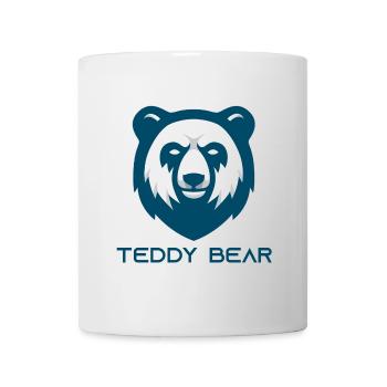 Logo d’ours en peluche – Tête d’ours minimaliste - Mug blanc - blanc - Devant