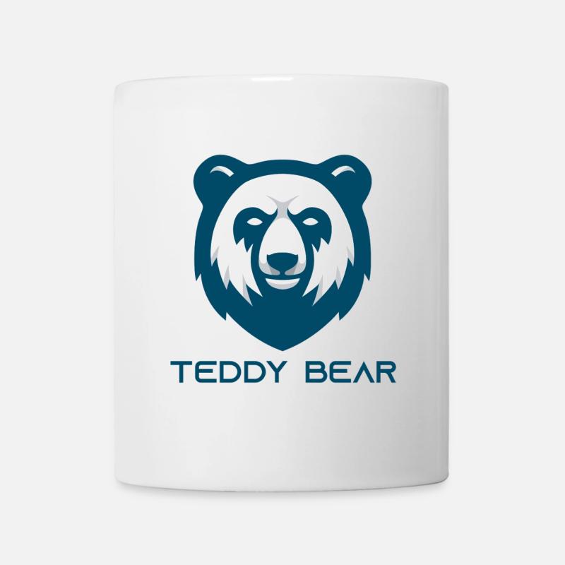 Teddy Bear Bär Logo – Minimalistischer Bärenkopf - Tasse - Weiß