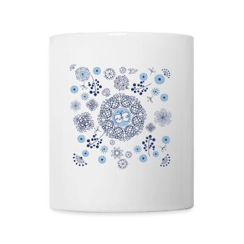 Abstract Winter Floral Pattern in Blue - Mug - white - Front