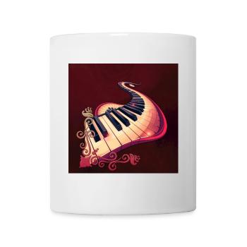 Eleganz in Bewegung: das gebogene Klavier. - Tasse - Weiß - Vorne