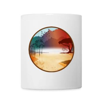Steppe africaine lumineuse au lever du soleil - Mug blanc - blanc - Devant