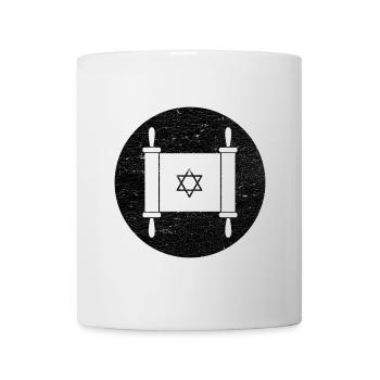Torah scroll in a black circle - Mug - white - Front