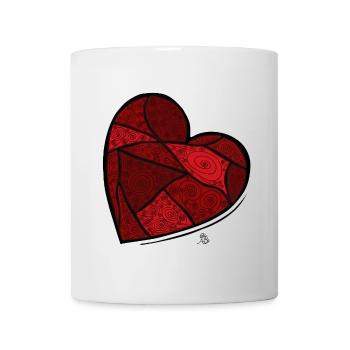 gebrochenes Herz - Tasse - Weiß - Vorne