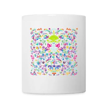 Colorful Animal and Plant Otomi Ornament - Mug - white - Front