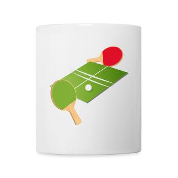 Tischtennis Turnier – zwei Schläger & Spielfeld - Tasse - Weiß - Vorne