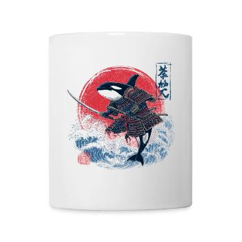 Orca Samurai Design – Killerwal mit Katana - Tasse - Weiß - Vorne