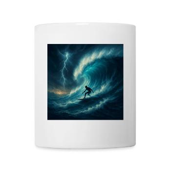 Storm Surfer - Surfen auf riesiger Welle - Tasse - Weiß - Vorne