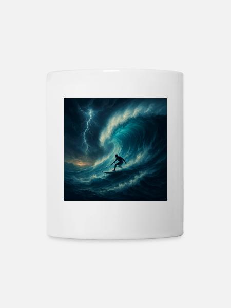 Storm Surfer - Surfen auf riesiger Welle - Tasse - Weiß