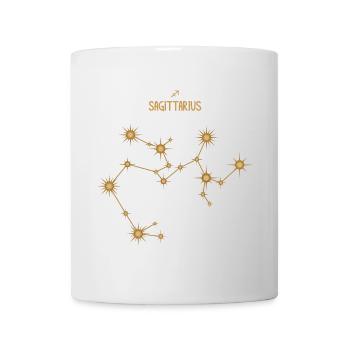 Sagittarius Zodiac Sign Star Constellation Golden - Mug - white - Front