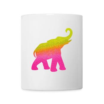 Yoga Éléphant Aquarelle Coloré Inde om Namaste - Mug blanc - blanc - Devant