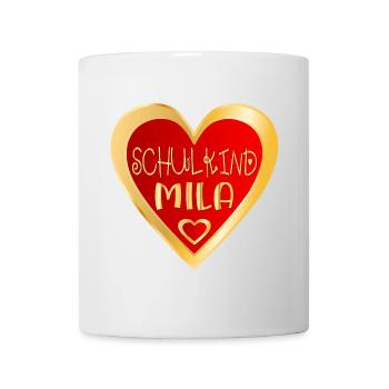 SCHULKIND MILA HERZ - Tasse - Weiß - Vorne