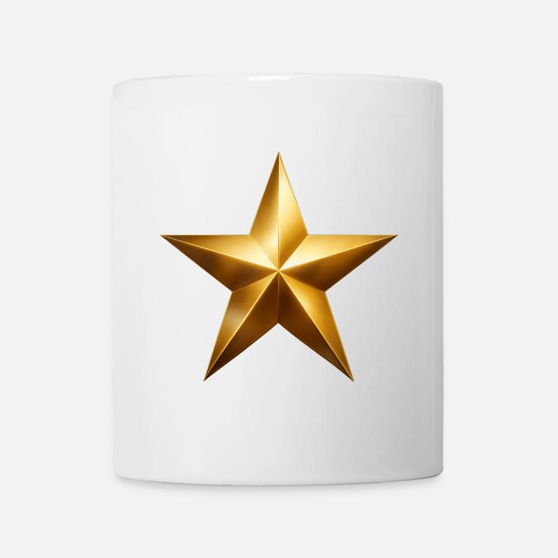 Goldener Sternenakzent - Tasse - Weiß