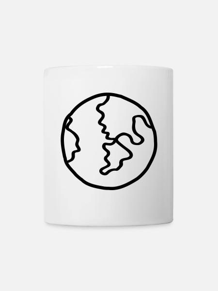 Planet Earth Space Doodle - Mug - white