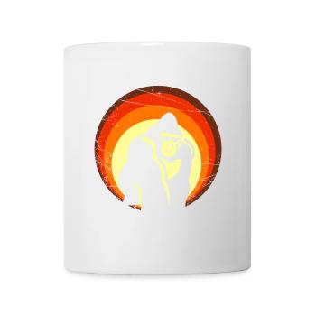 Rétro Sunset Gorilla Design - Mug blanc - blanc - Devant