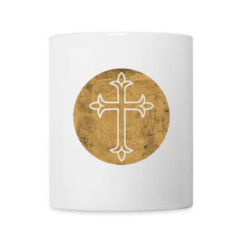 West Syriac Cross in Golden Circle - Mug - white - Front