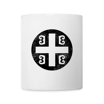 Serbian Tetragrammatic Cross in Black Circle - Mug - white - Front