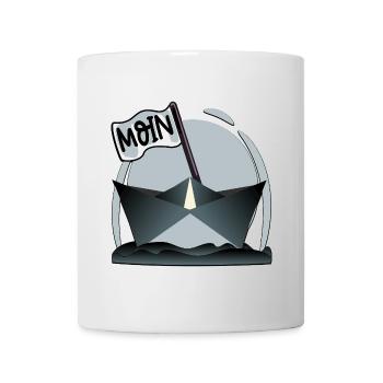 Papierschiff Papierboot MOIN - Tasse - Weiß - Vorne
