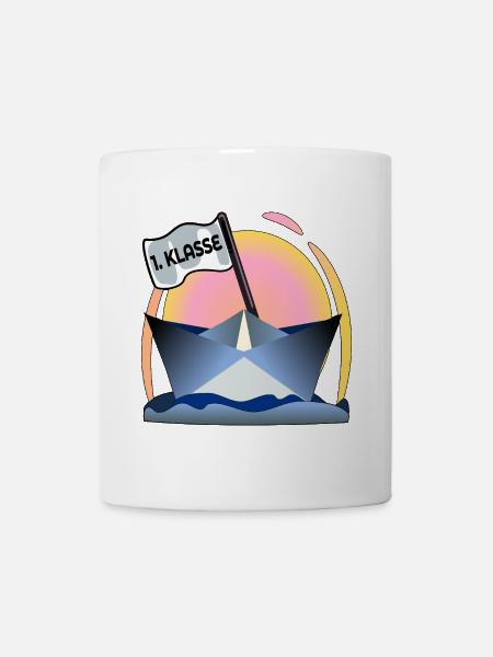 Einschulung Schulanfang Papierboot - Tasse - Weiß