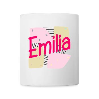 NOM CADEAU FILLE FILLE EMILIA - Mug blanc - blanc - Devant