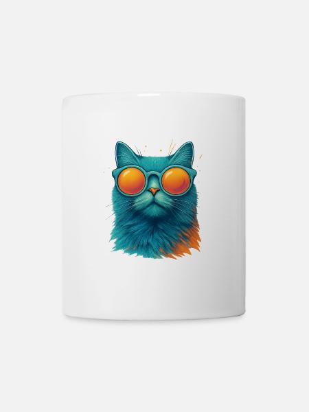 Cool Cat in Sunglasses - Mug - white