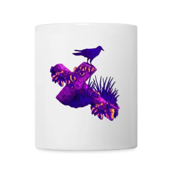 gekipptes holzkreuz, Rabe - Tasse - Weiß - Vorne