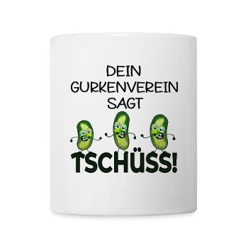 ABSCHIED KOLLEGEN TSCHÜSS GURKEN - Tasse - Weiß - Vorne
