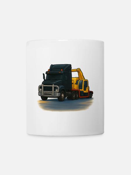 Abschleppwagen mit Kran Illustration - Tasse - Weiß