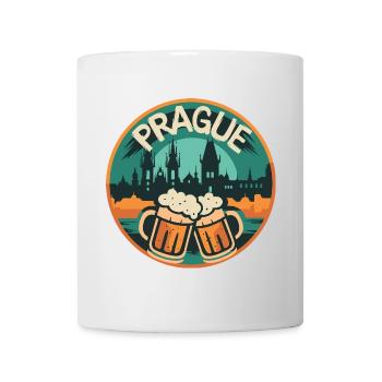 Prag Bier Skyline – Tschechien Souvenir Junggesell - Tasse - Weiß - Vorne