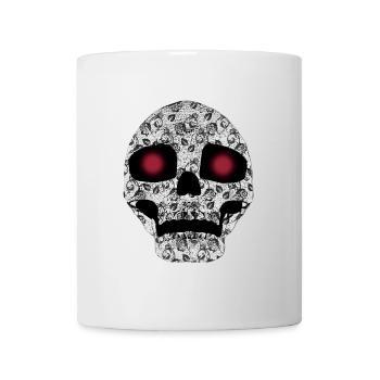 menschenschädel mit schnörkeln - Tasse - Weiß - Vorne