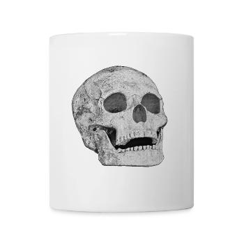 Schwarzweiß MenschenSchädel Düsterer Knochenlook - Tasse - Weiß - Vorne