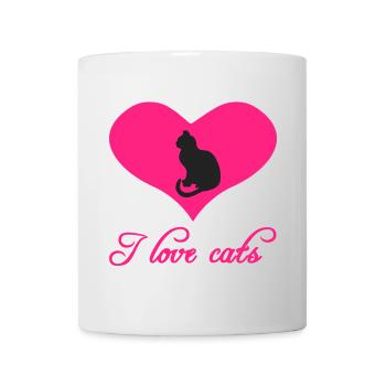 i love cats, herzen, frauen - Tasse - Weiß - Vorne