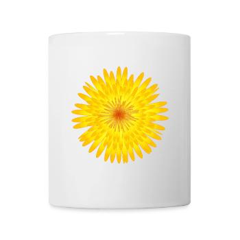 Motif d’été fleur de pissenlit jaune - Mug blanc - blanc - Devant
