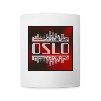 Oslo Skyline Spiegelbild – Norwegen Architektur - Tasse - Weiß - Vorne