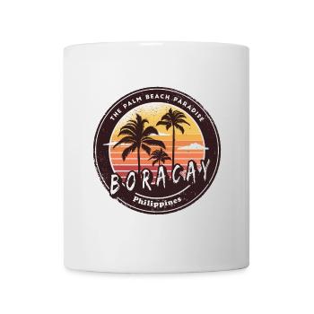 Boracay, Philippines, Design vintage - Mug blanc - blanc - Devant