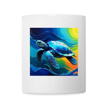 Vivid Marine Turtle Art Design - Mug - white - Front