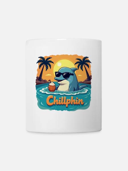 Chillphin – Relax like a dolphin - Mug - white