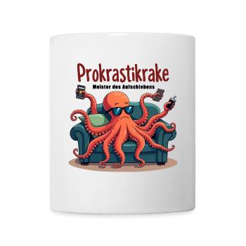 Prokrastikrake - Meister des Aufschiebens - Tasse - Weiß - Vorne