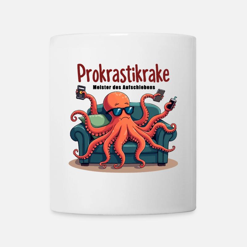 Prokrastikrake - Meister des Aufschiebens - Tasse - Weiß