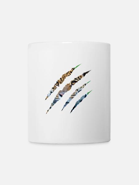 Wild Instinct – Tiger Eyes Through the Claw - Mug - white