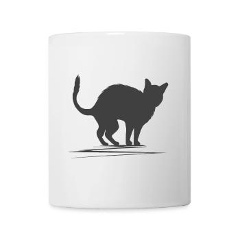 katzen silhouette mit Buckel - Tasse - Weiß - Vorne