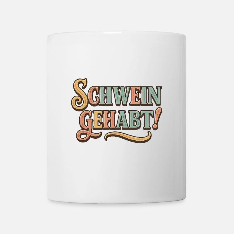 Schwein Gehabt ! Typographie vintage - Mug blanc - blanc
