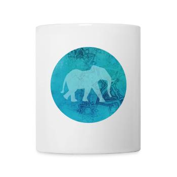 Mandala Elefant Indien Yoga Meditation Energie om - Tasse - Weiß - Vorne