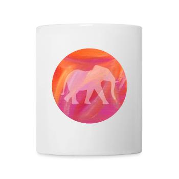 Yoga Méditation Cercle Peinture Eléphant Inde om - Mug blanc - blanc - Devant
