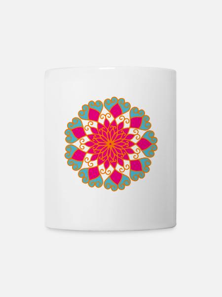 Mandala Ornament Yoga Indien Meditation om Namaste - Tasse - Weiß