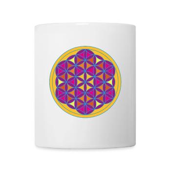 Yoga Flower of Life Meditation spirituell om Kreis - Tasse - Weiß - Vorne