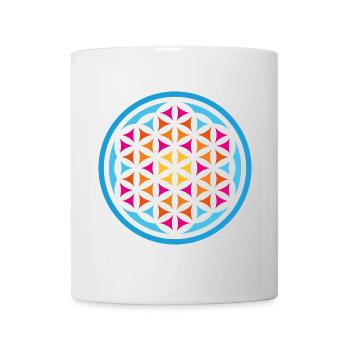 Lebensblume Mandala Yoga Indien Meditation Spirit - Tasse - Weiß - Vorne