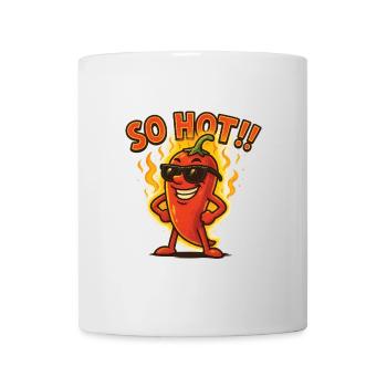 So heiß!! – Scharfe Chili-Attitüde - Tasse - Weiß - Vorne