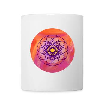 Yoga Circle Painting Mandala Meditation Namaste om - Mug - white - Front