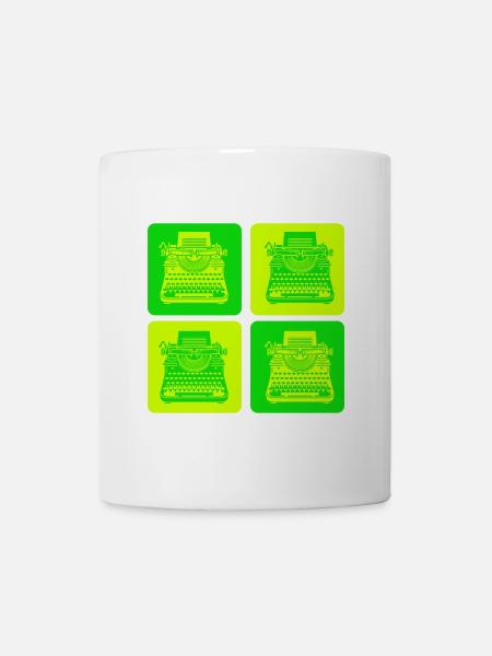 Schreibmaschinen Design - Tasse - Weiß