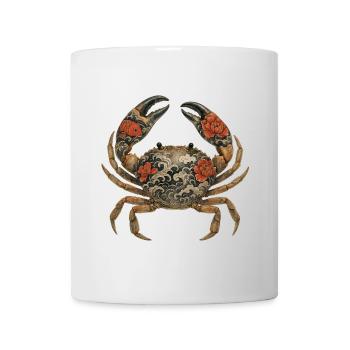 Crabe Yakuza – Encre sur carapace - Mug blanc - blanc - Devant